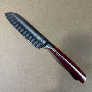 Chicago Cutlery Hollow Edge Blade Santoku 5” Knife Red Handle Vintage Chef
